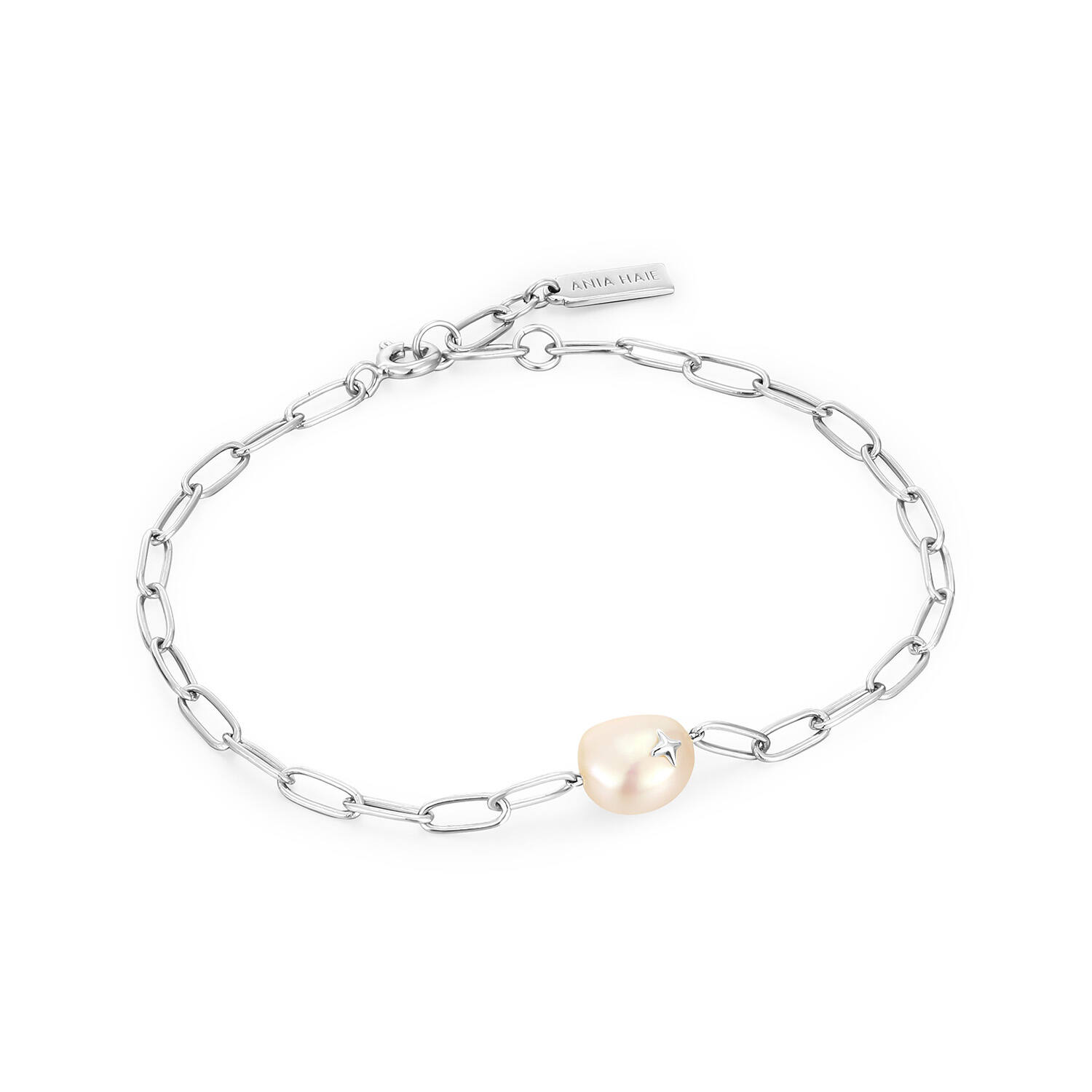  Pearl Power - Link bracelets - Silver / Rhodium plated - Pearl - 18,5cm